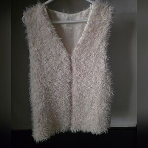 Faux Fur Ivory Women’s Vest - Soft Textured Layer